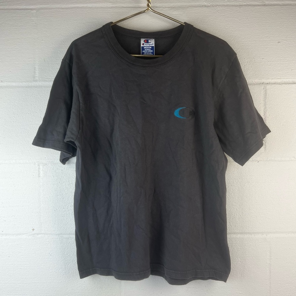 Champion Gray Embroidered Logo Tshirt, Medium